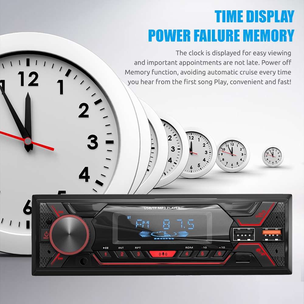 Bluetooth Car Stereo Radio Single Din Head Unit MP3 Player FM RDS USB SD AUX