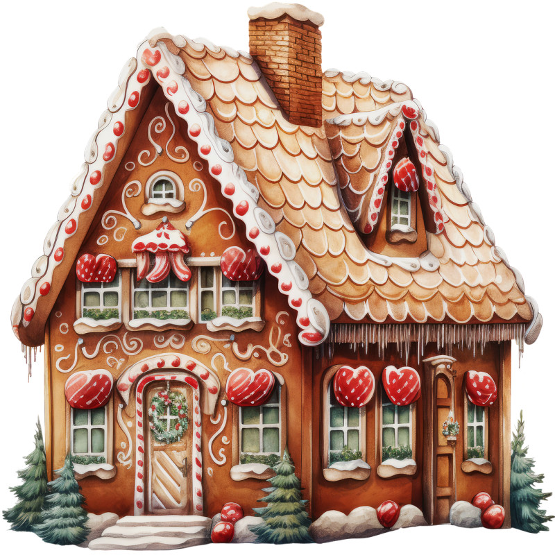 30 Custom Gingerbread Cottage  Personalized Address Labels