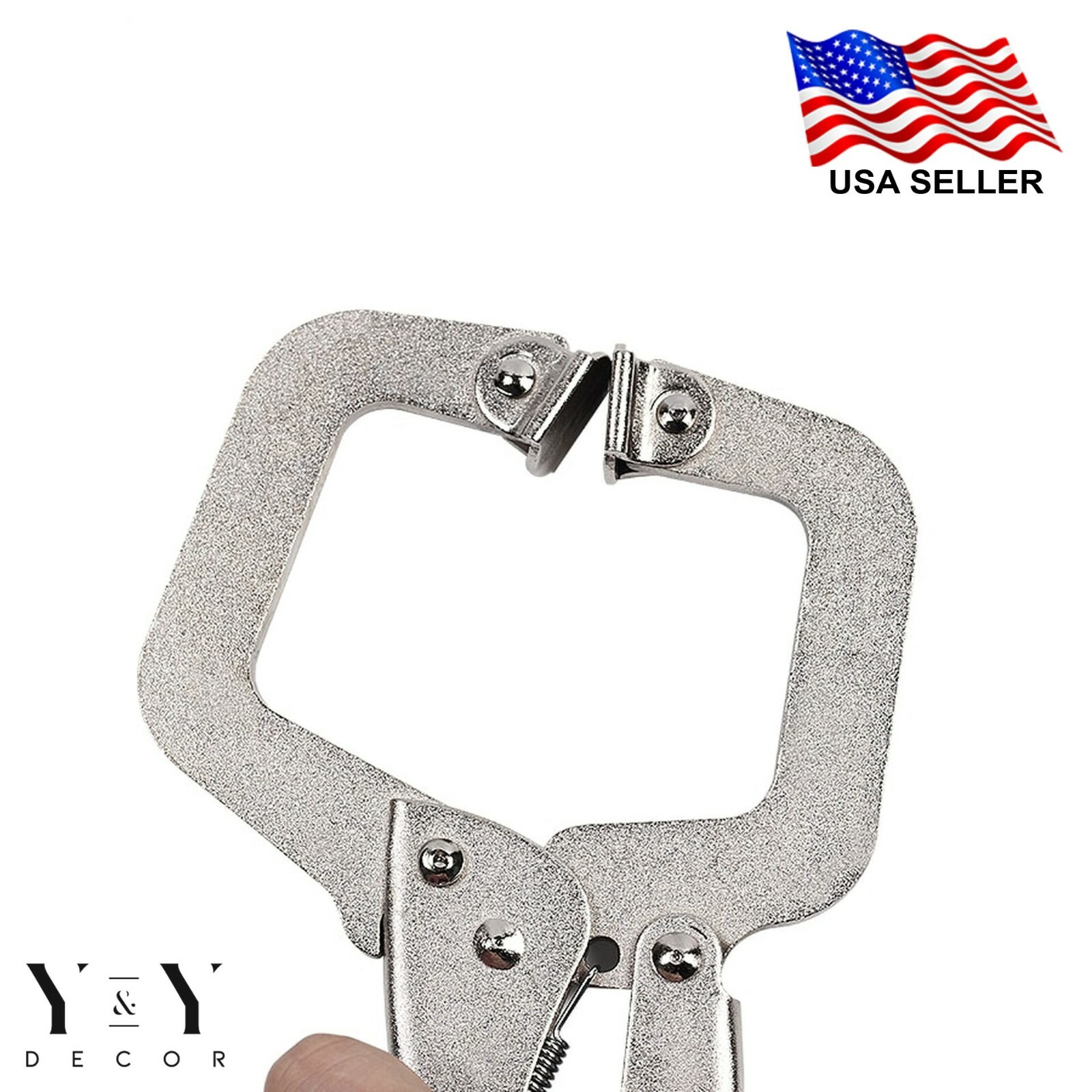 11" Locking C Clamp Pliers 5pc Set With Swivel Pads Welding Vise Clamps Holding