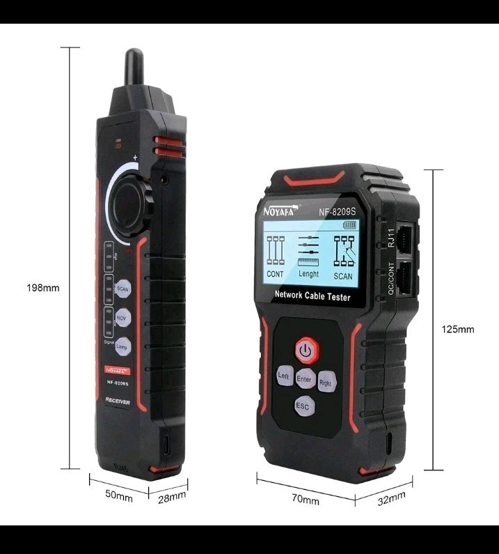 NF-8209S Network Cable Tester Digital POE Voltage Wire Tracker Measure Length