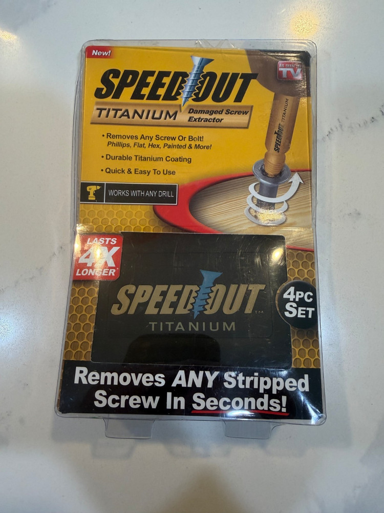 Speed Out Titanium 4PC Damaged Screw Extractor Set