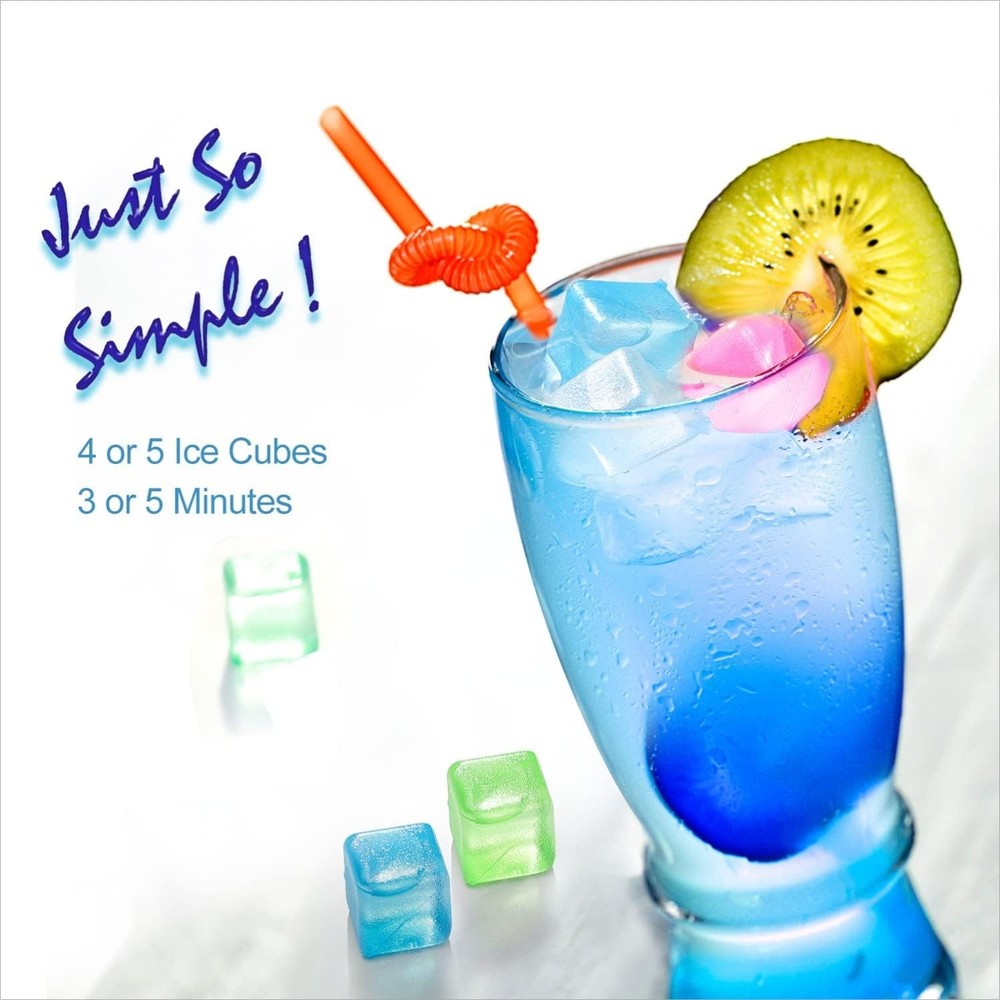 Reusable Ice Cube for Drinks - Multi-Color Plastic 0.98”, Multicolor