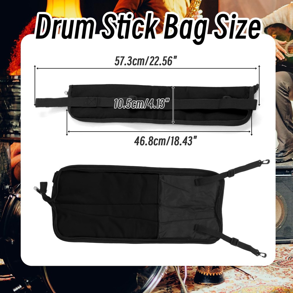 Drumstick Bag Black Portable Stick Small Case Holder Mallets Percussion