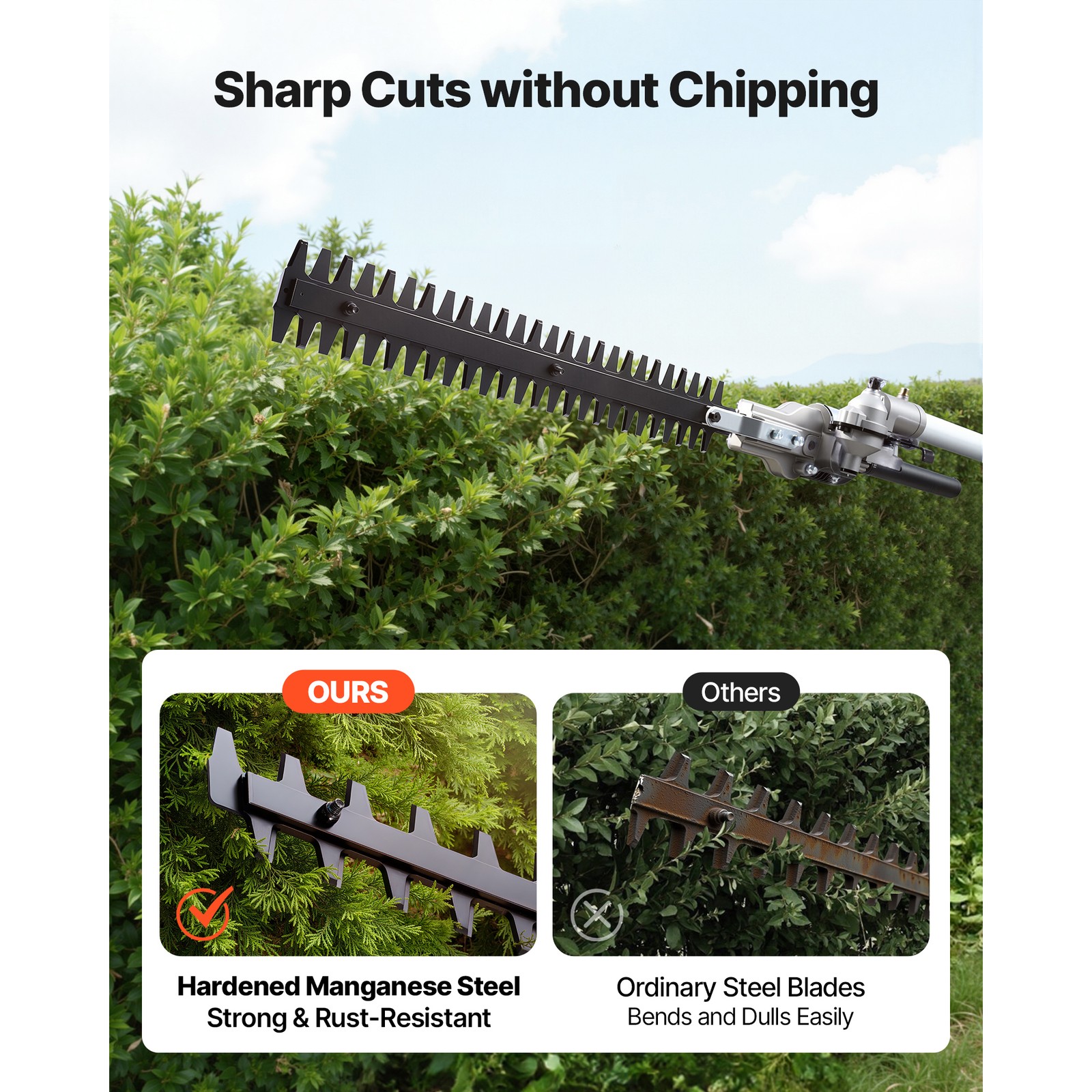 Uimoso 6-in-1 Gas Hedge Trimmer, 26cc 2-Cycle Handheld Garden Tool