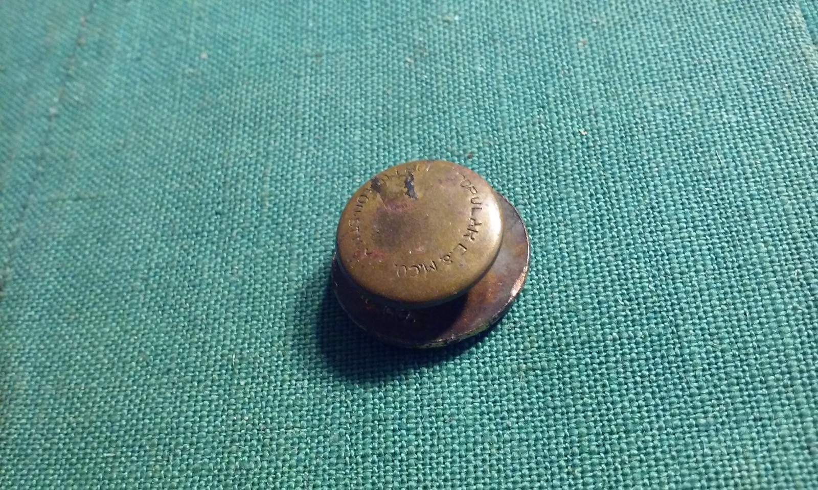 FIRST AID Illinois Mine Rescue Station Rare Antique Screw-Back Metal &Enamel Pin