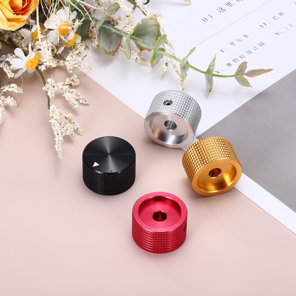 2PCS Guitar Knobs Metal, Volume Tone Knobs 1/4" x 1" x 0.6", Black