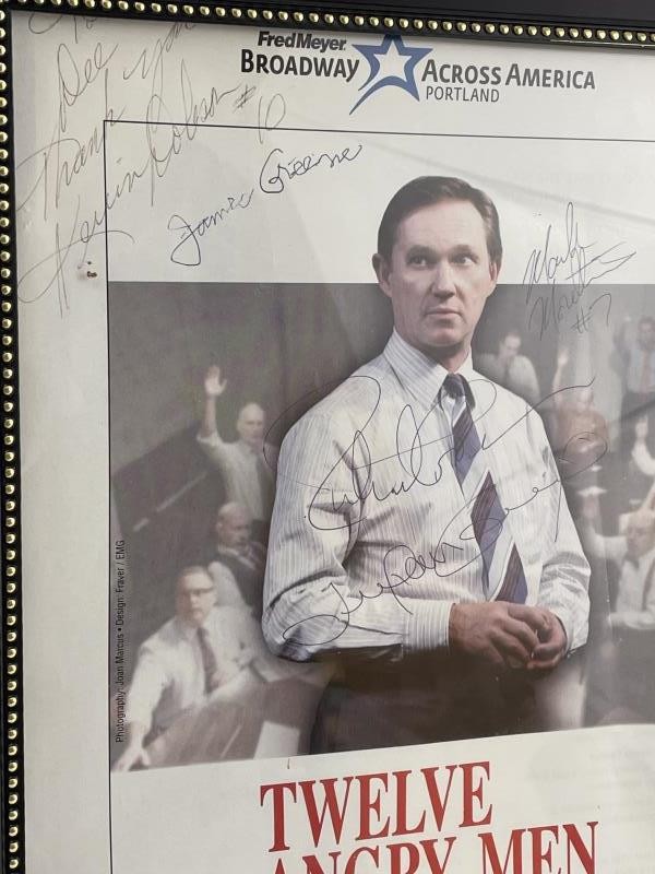 Framed Signed Broadway Across America 12 Angry Men Ad 2008 Good Condition