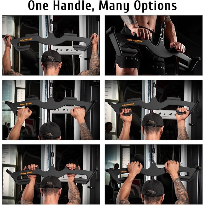 Versatile Lat Pulldown Bar Set Ergonomic Handles Back Workouts Muscle Engagement