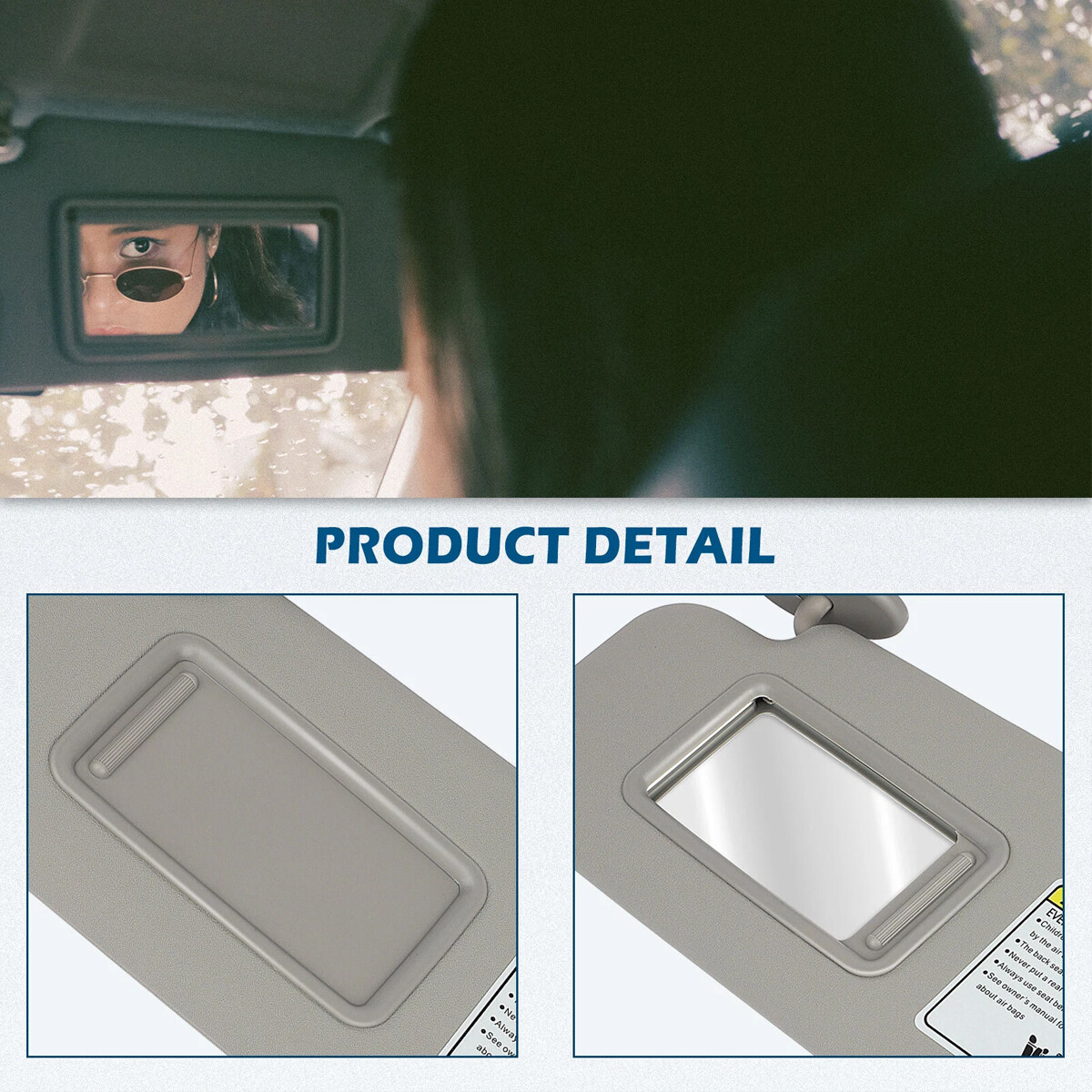 Gray Left Driver Side Sun Visor w/Mirror & Light For 2008-2013 Toyota Highlander