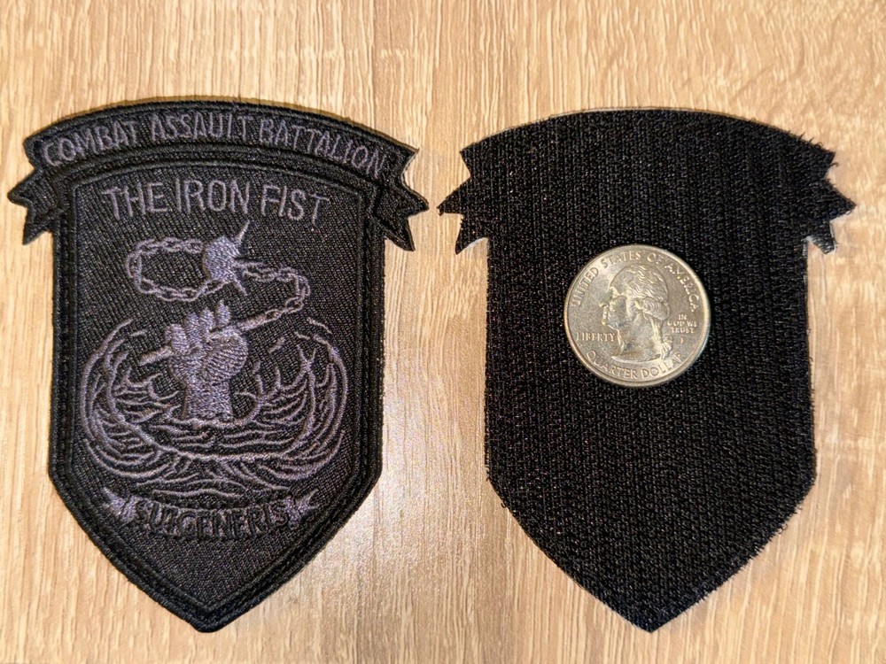 USMC Combat Assault Battalion Patch with Hook Back; 2.75"W x 3.5"H