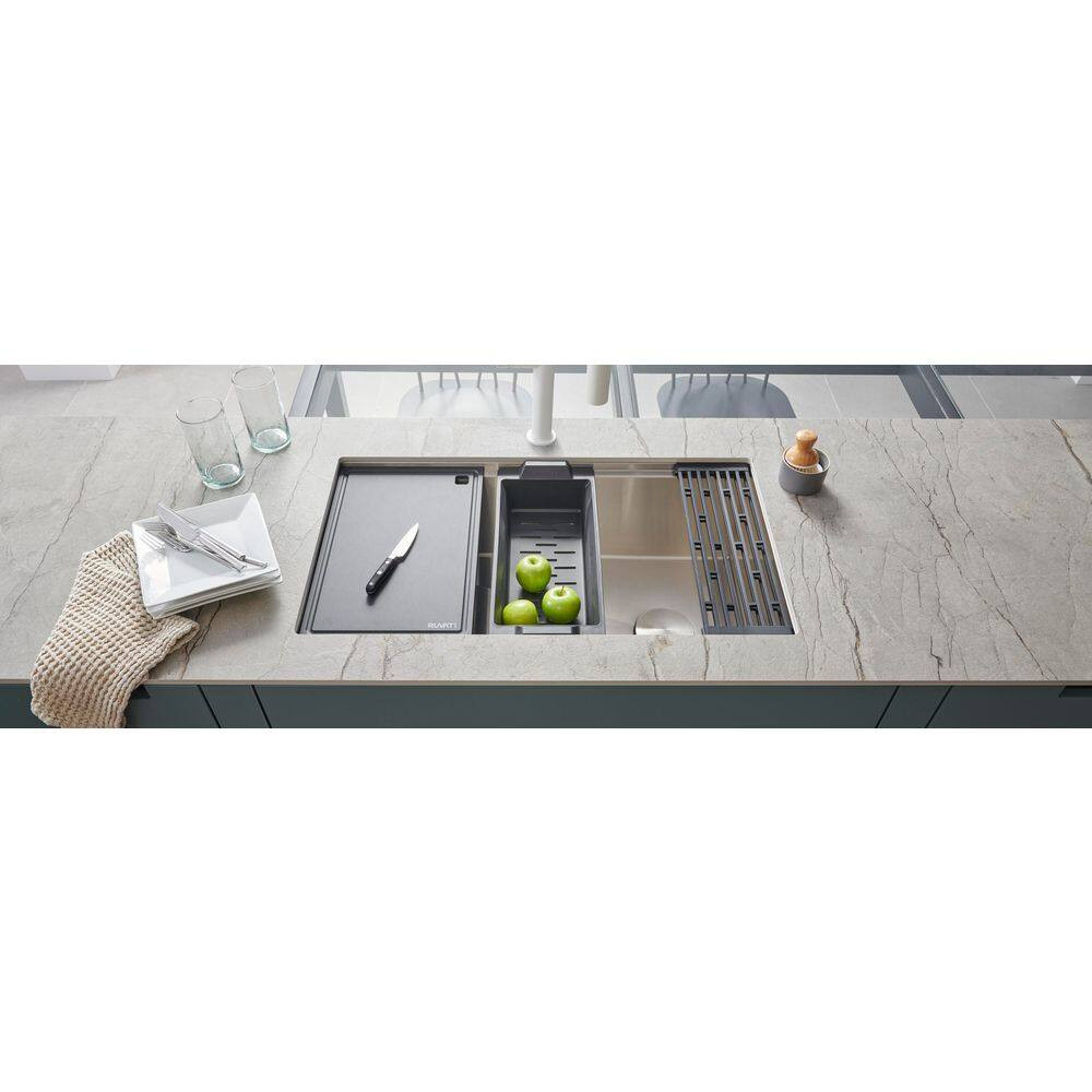 Ledgefit 17 In. X 11 In. Rectangular Matte Black Granite Quartz Composite Replac