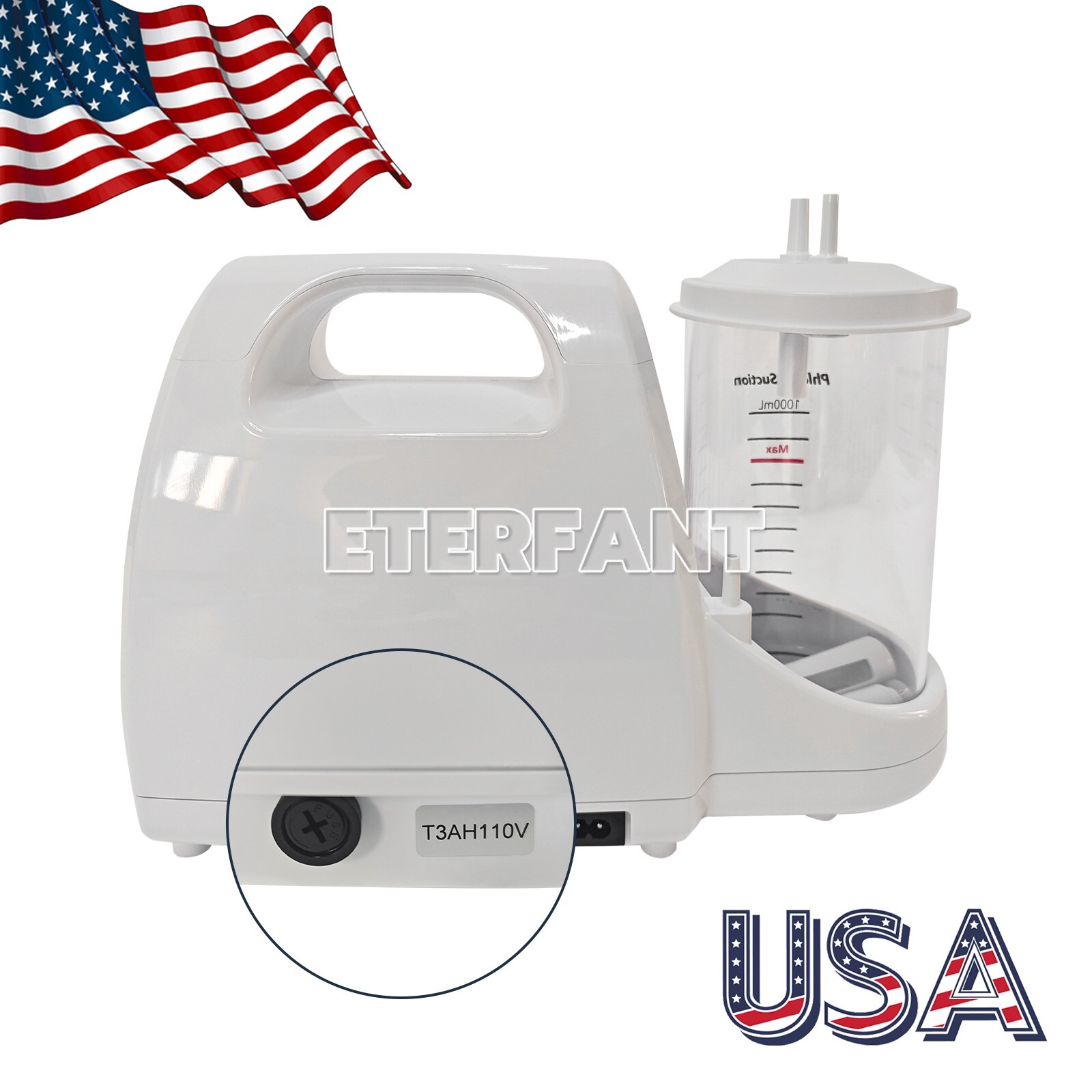 Dental Portable Suction Machine Oral Emergency Vacuum Phlegm Suction Unit 1000mL