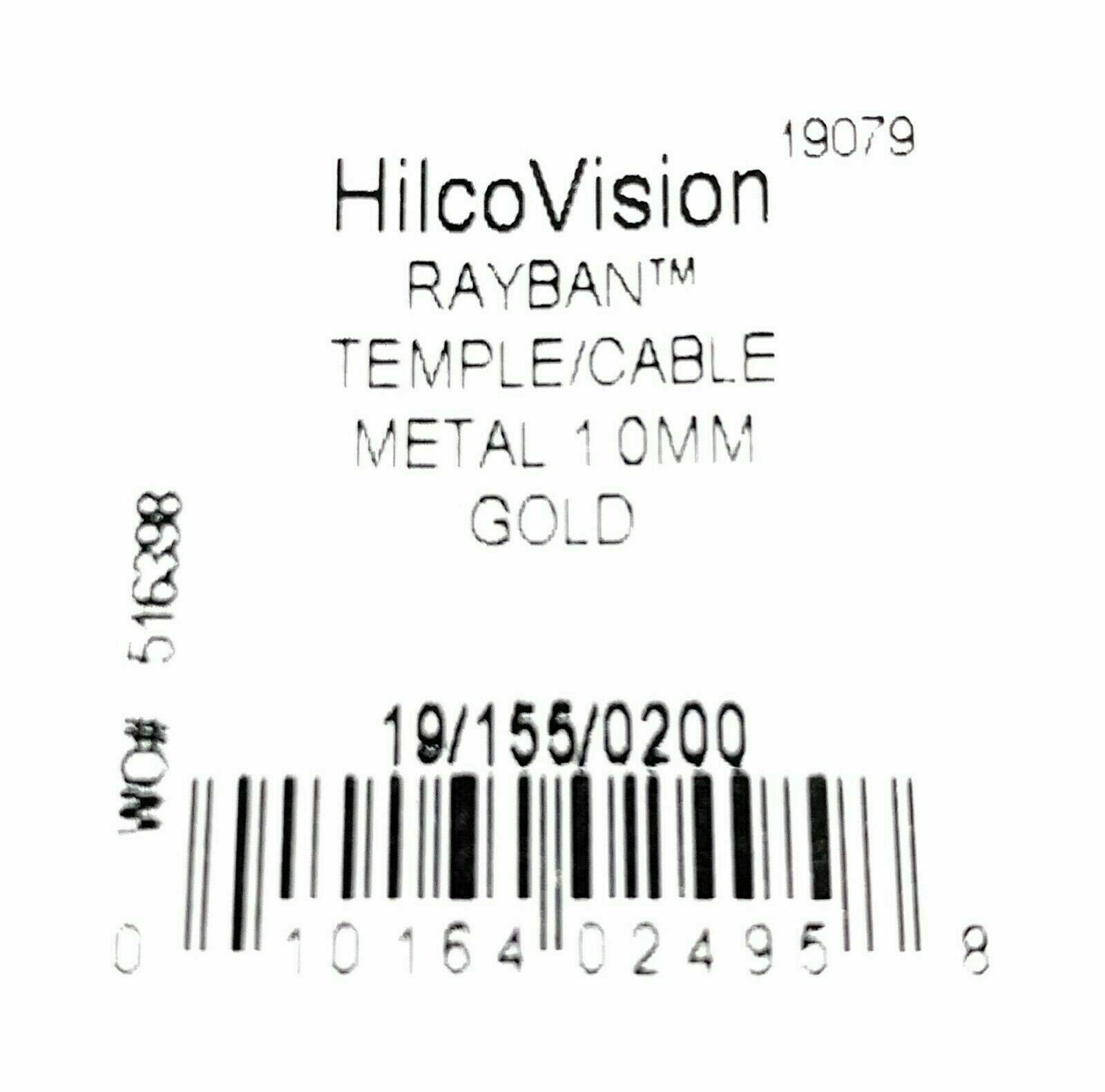 Gold Metal Cable Replacement Temples 155mm fits Aviator RB3025 3030 Sunglasses