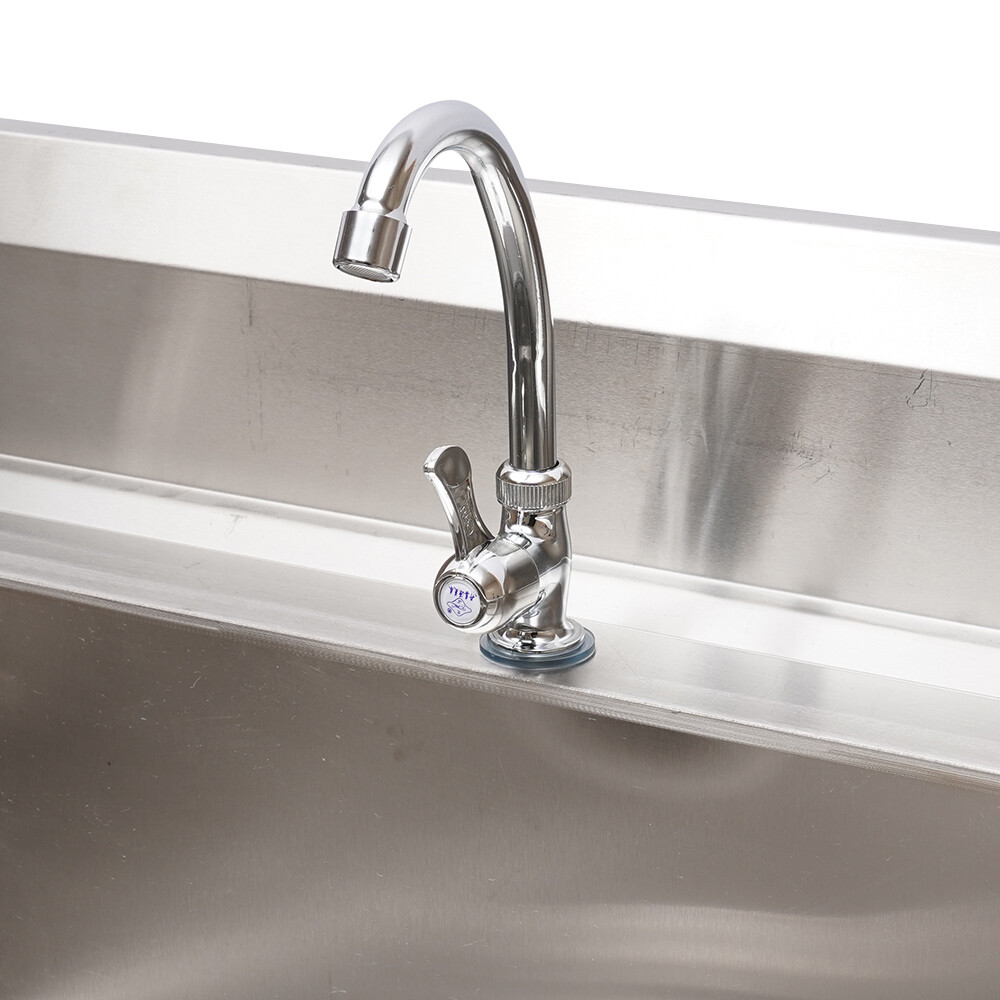Commercial Kitchen Sink Prep Table w/ Faucet Stainless Steel Single Compartment