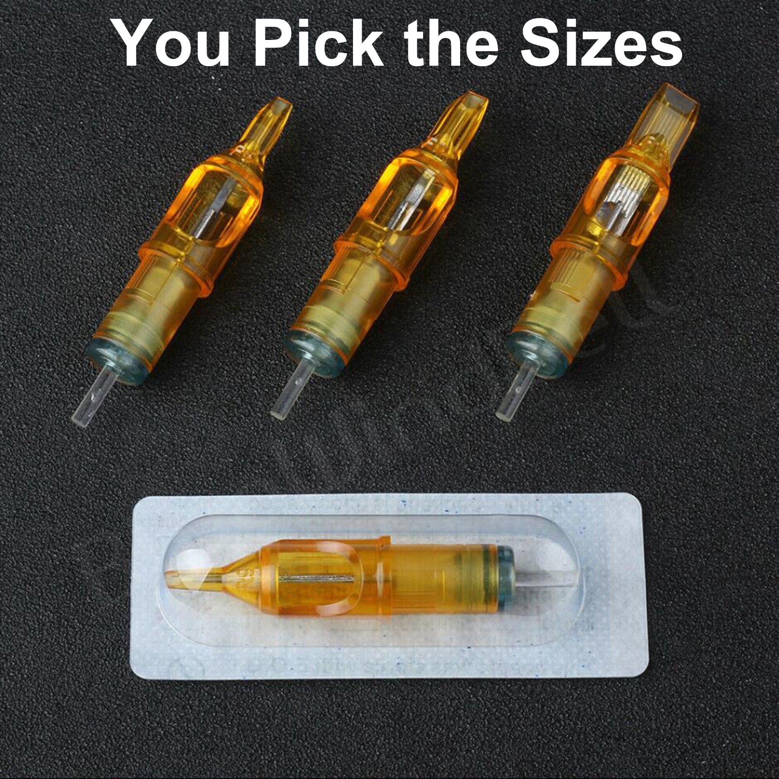 500pcs U-Pick Sterile Disposable Tattoo Needle Cartridge RL,RS,M1,RM  25+ sizes