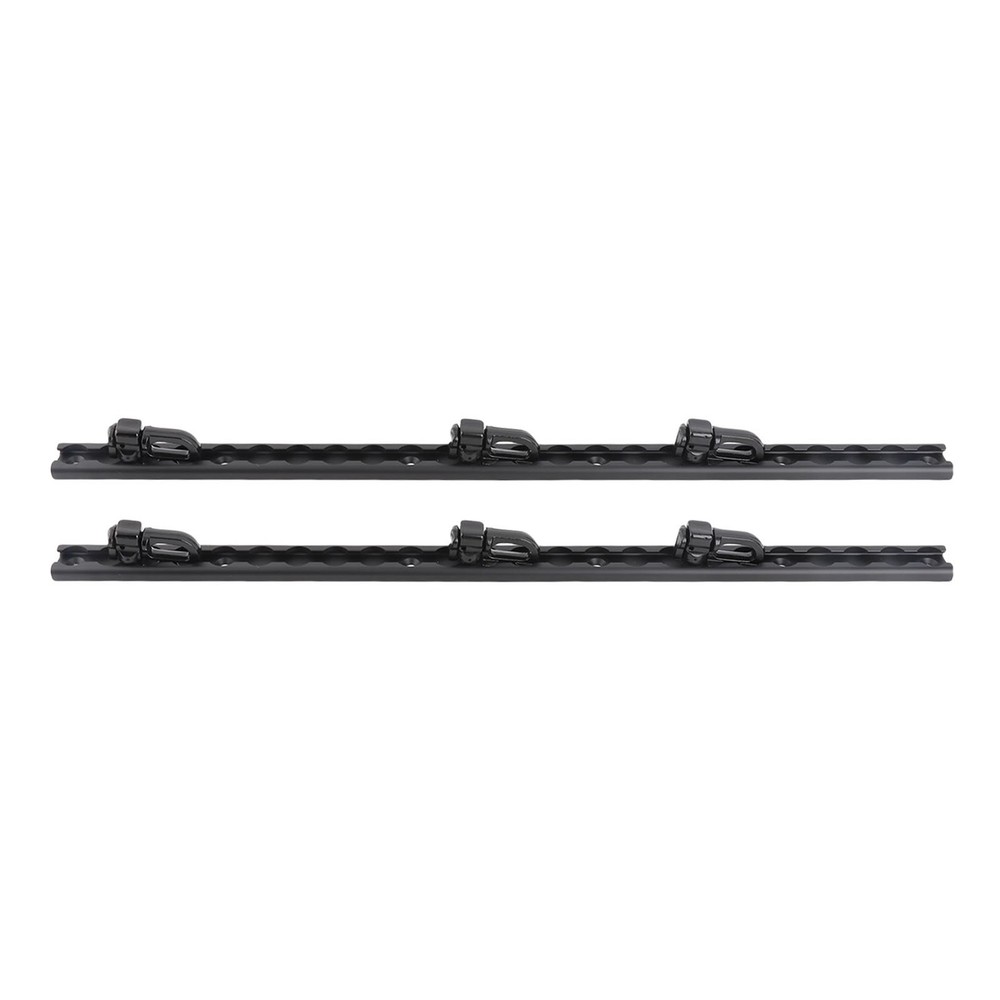 60cm L Track Tie Down System With 6pcs Double Stud Fitting Black Anodized