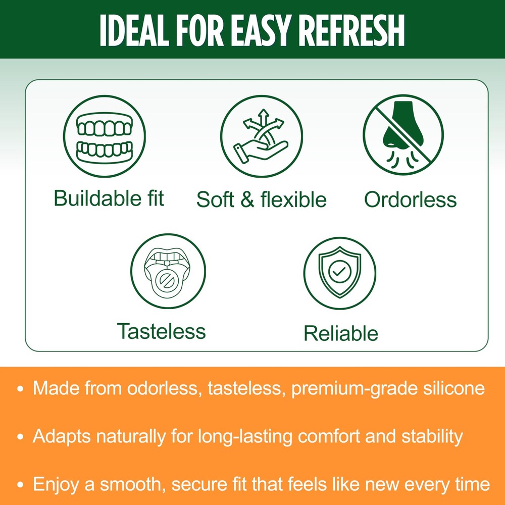 E&E Upper and Lower Denture Soft Reline Kit Pink