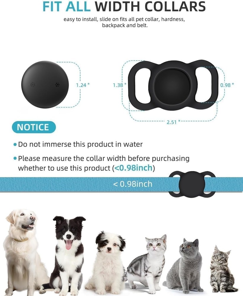 GPS Tracker for Dogs (1 Pack), Mini GPS Cat Tracker, Smart Pet Activity Track...