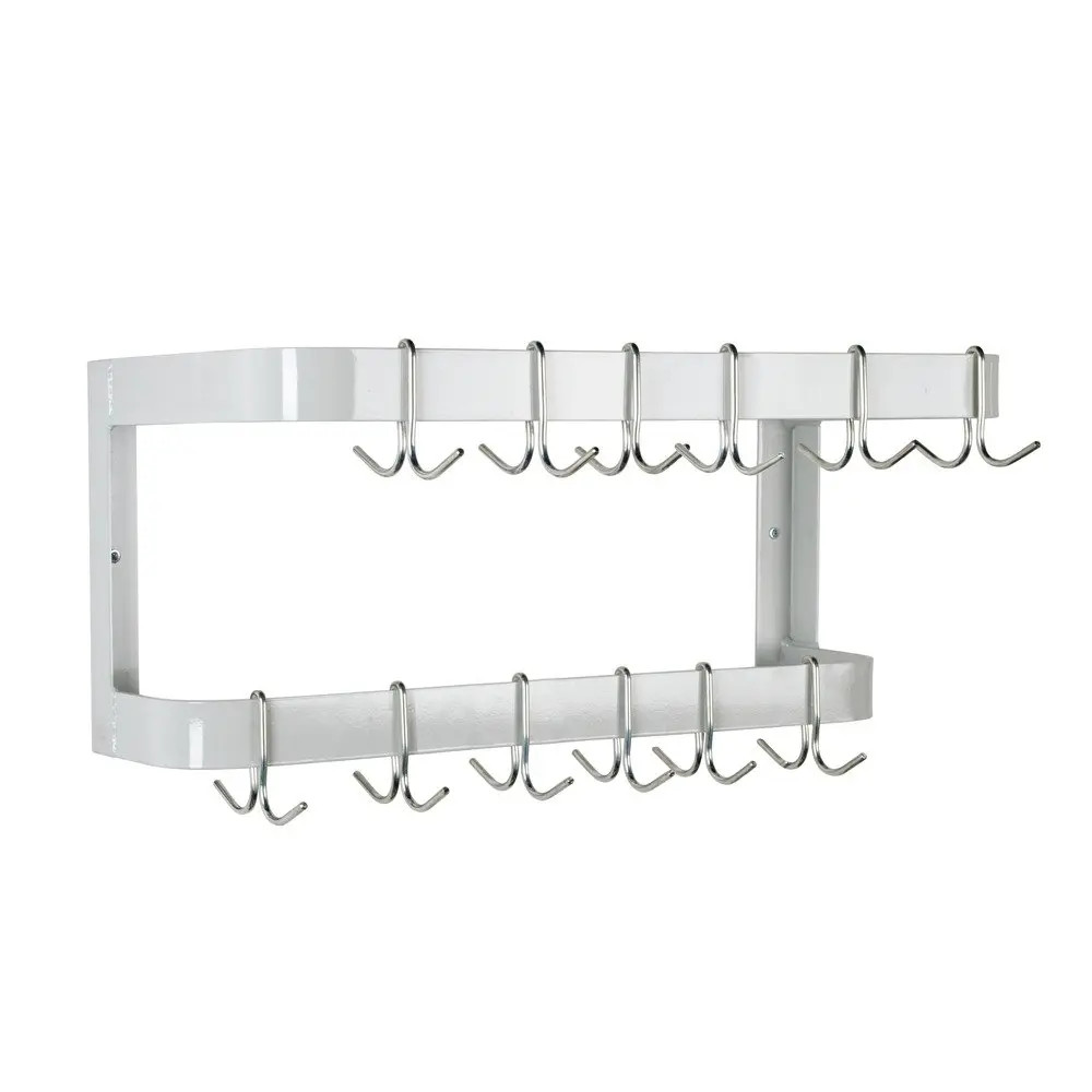 Advance Tabco 72" Stainless Wall Mounted Pot Rack Double Bar w/ 18 Hooks