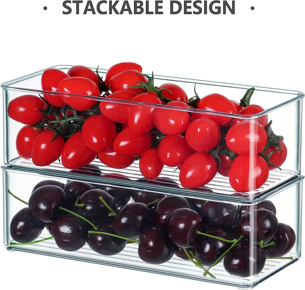 Set of 8 Clear Plastic Drawer Organizer Tray, Stackable Kitchen Cutlery...