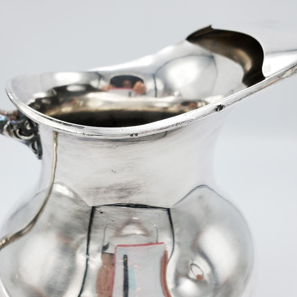 Poole Old English Silver Plated Water Pitcher Baroque Handle