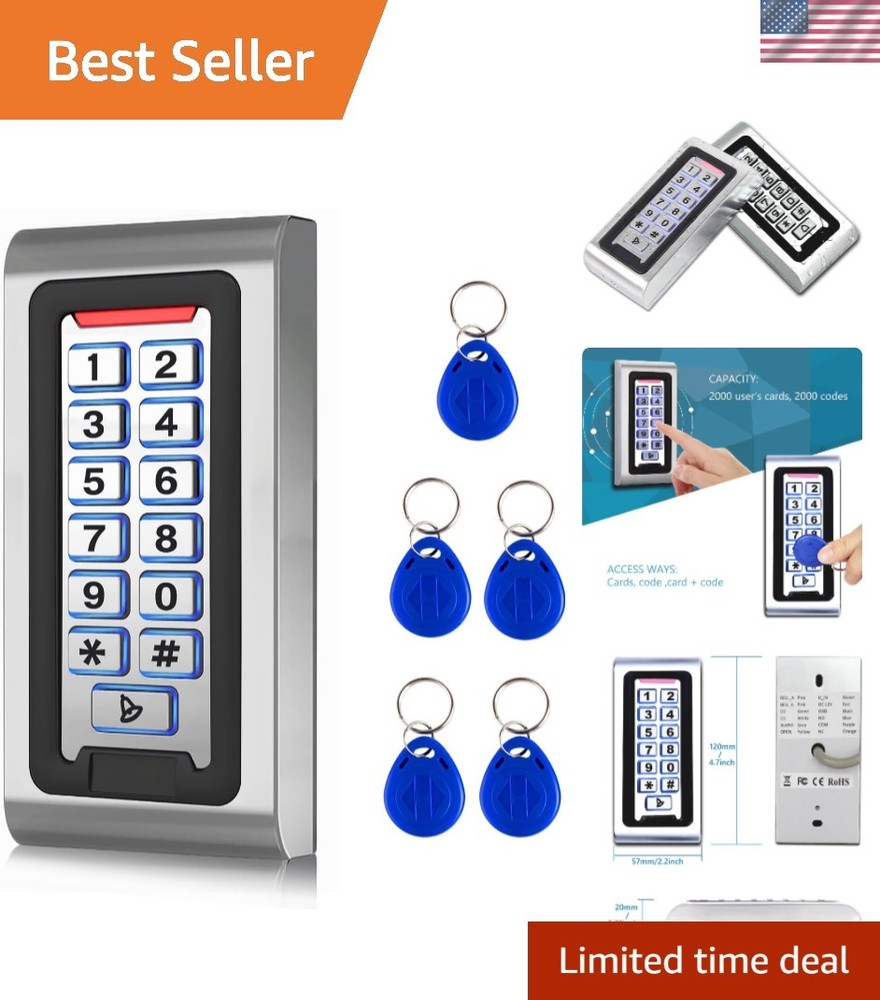 User-Friendly Weatherproof Access Control Keypad - 2000 Users & Bright Backlight