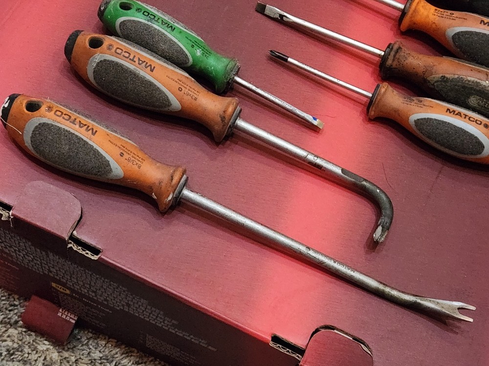 8x MAC & MATCO SCREWDRIVERS Phillips Flathead 3x Altered As Is