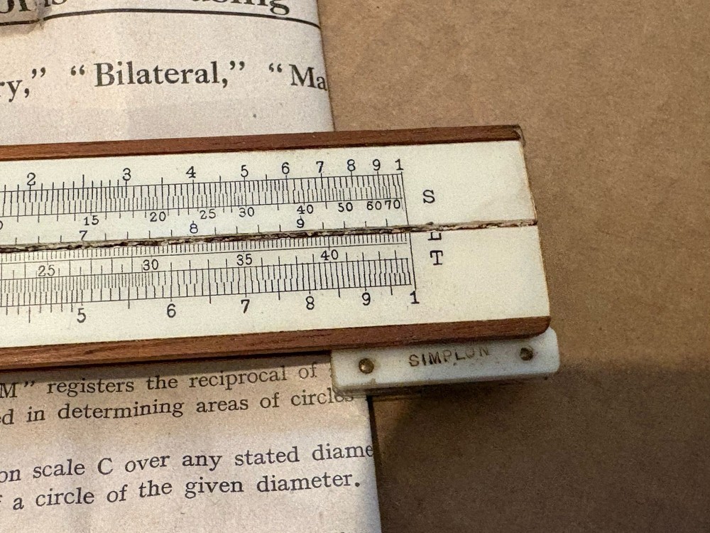 Vintage mcl simplon slide rule