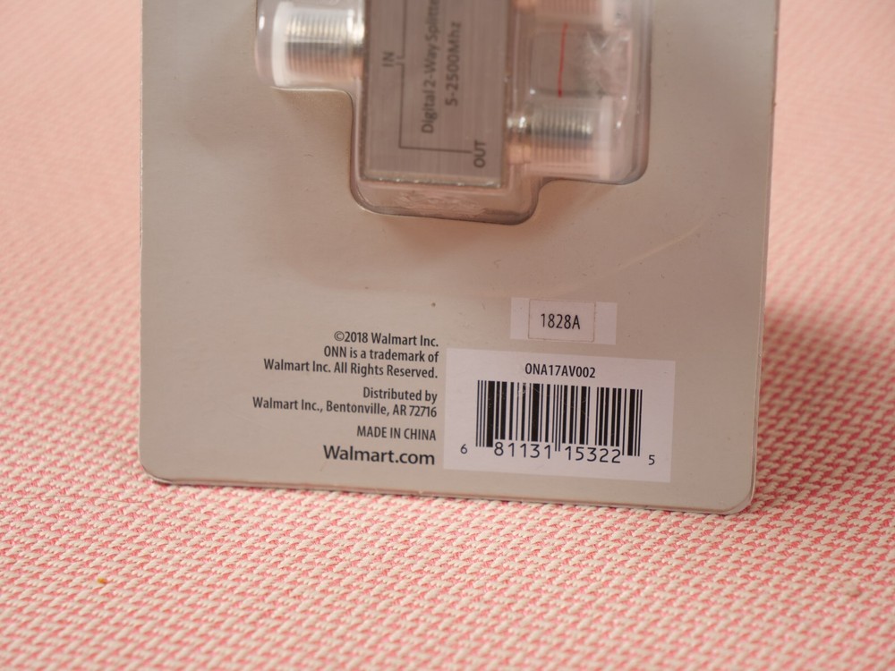 Onn Digital Coax Pro 2-Way Splitter - New