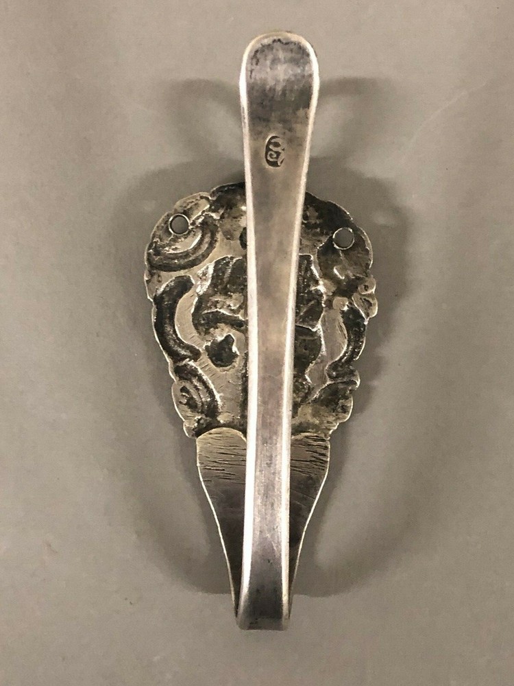 Antique Dutch Coin Silver Large Chatelaine Hook 3 3/4"