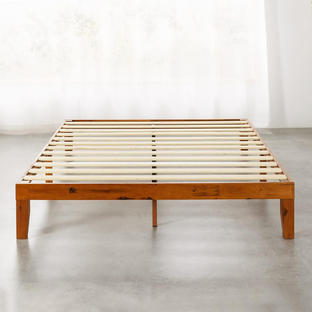 Naturalista Classic 12" Solid Wood Platform Bed - Full, Cherry, Easy Assembly