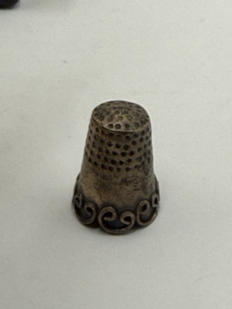 Sterling Silver Thimble 925 Eagle Spratling-School “JD” Flared Scrollwork Skirt