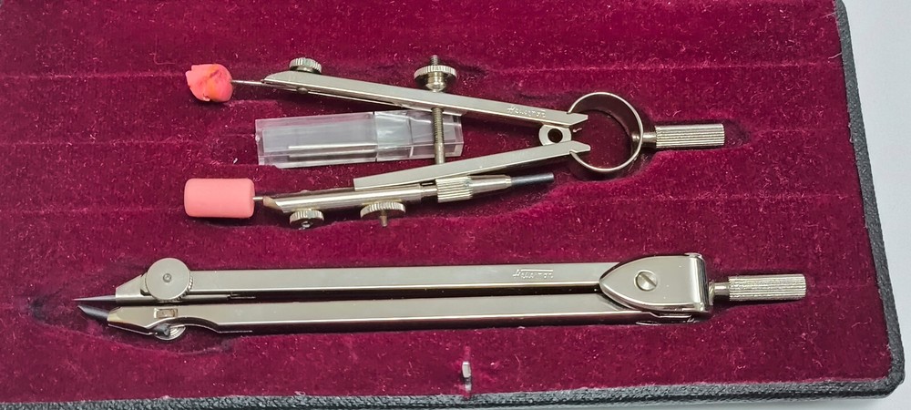 Vintage Masonic Masons G2B compass technical drawing set