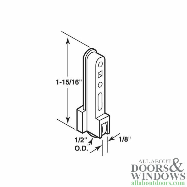 Roller Assembly (Flat) - Sliding Windows, Vertical Rail - Nylon