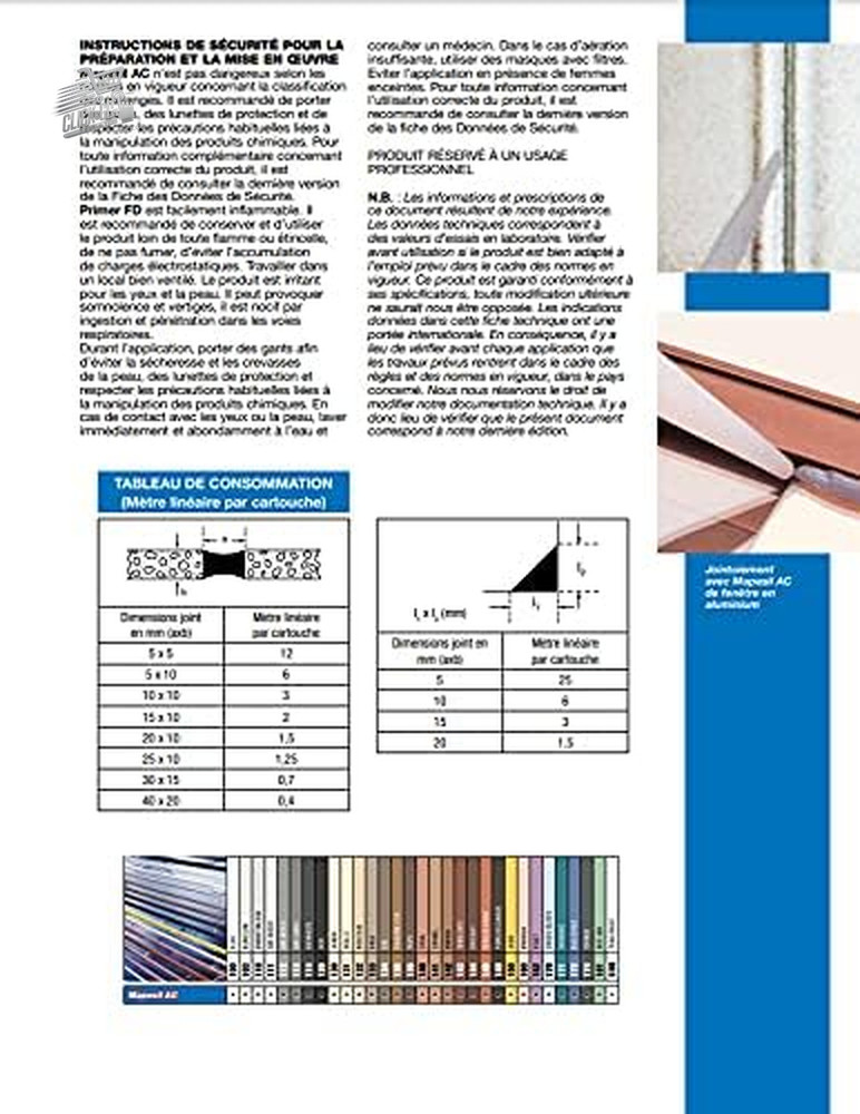 Mapesil, resistant silicone sealant, does not deform