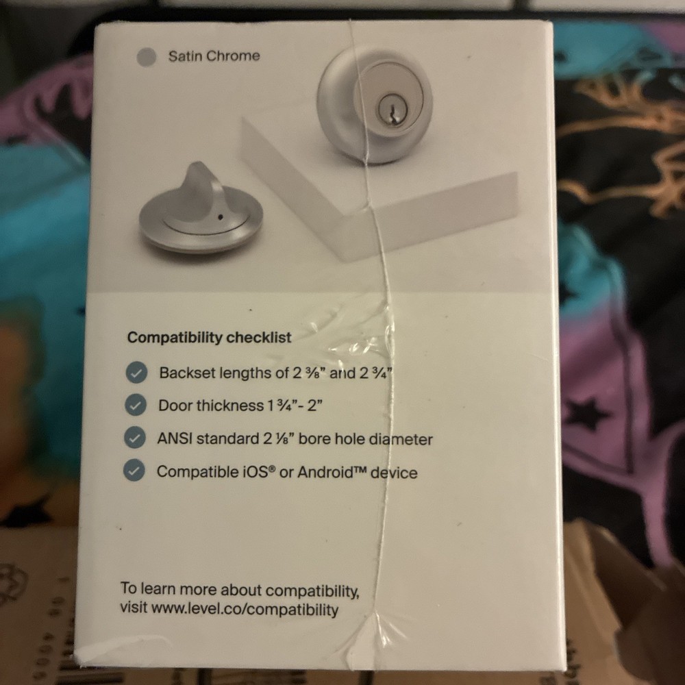Level Lock Smart Lock Keyless Entry, Bluetooth Ring, Apple HomeKit, Satin Nickel