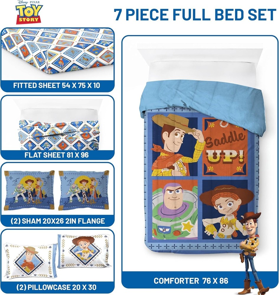 Blue Toy Story Bedding Set - Soft Microfiber Material