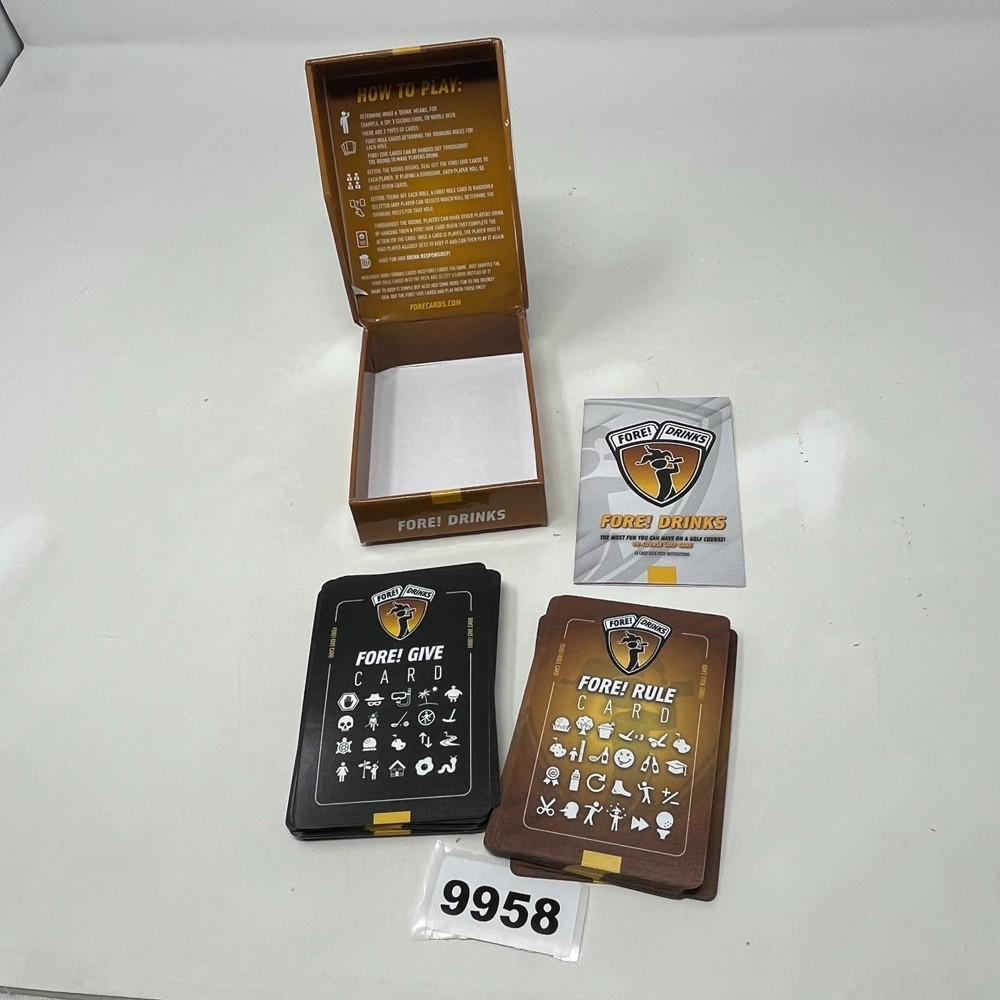 Fore! Drinks On-Course Golf Game Card Game - COMPLETE