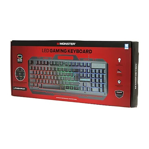 Monster Wired LED Gaming Keyboard - Black