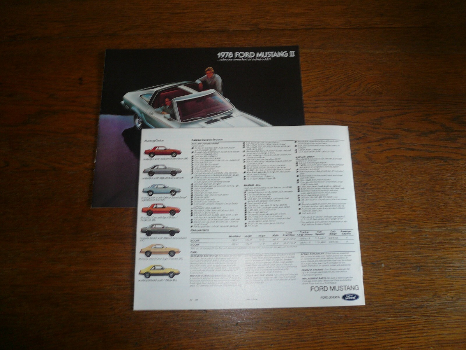1978 and 1979 Ford Mustang Sales Brochure- Vintage- Two For One