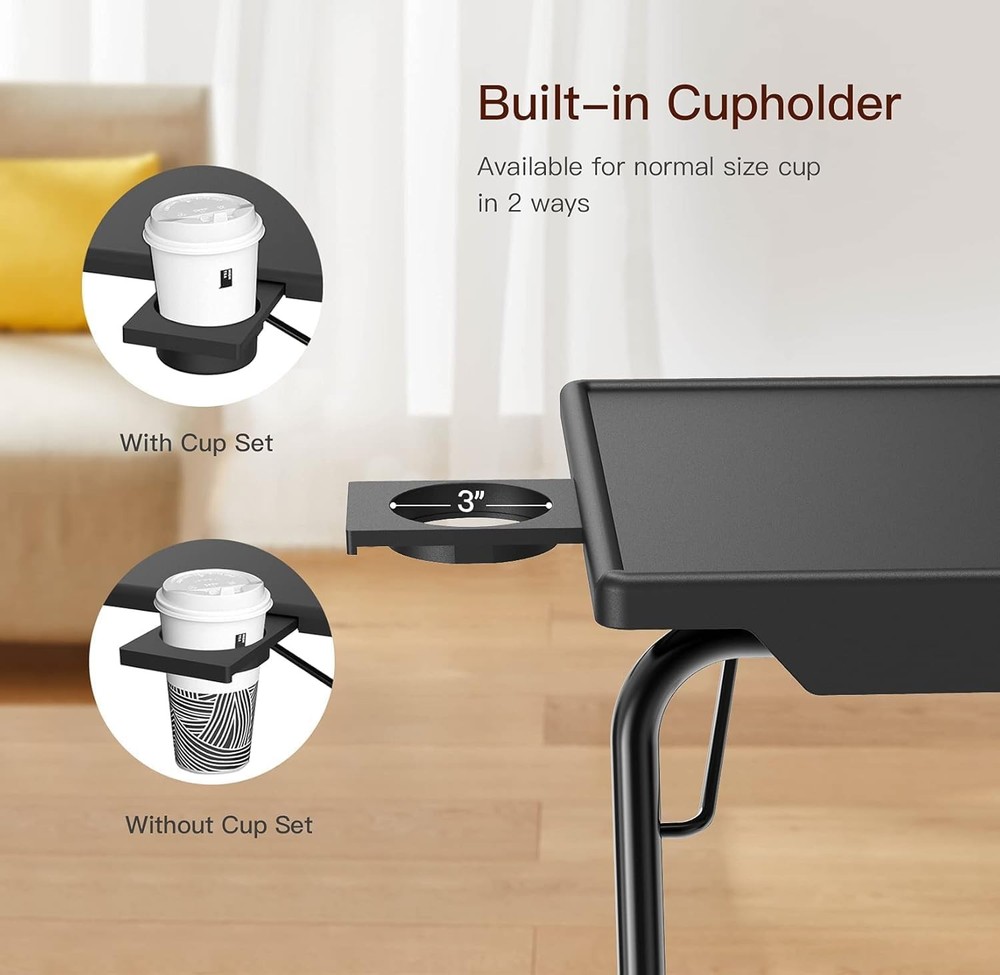 Adjustable TV Tray Table TV Dinner Tray on Bed & Sofa Comfortable Folding Table