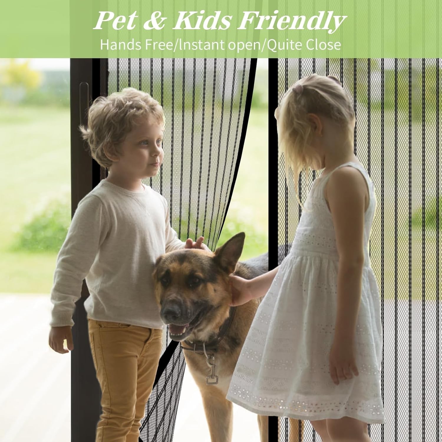 Magnetic Screen Door - Fit Door Size 32 X 80 Inch, Black Heavy Duty Mesh Curtain