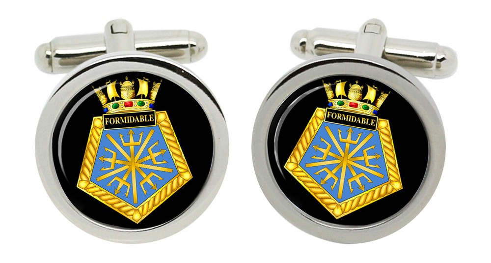 HMS Formidable, Royal Navy Cufflinks in Box