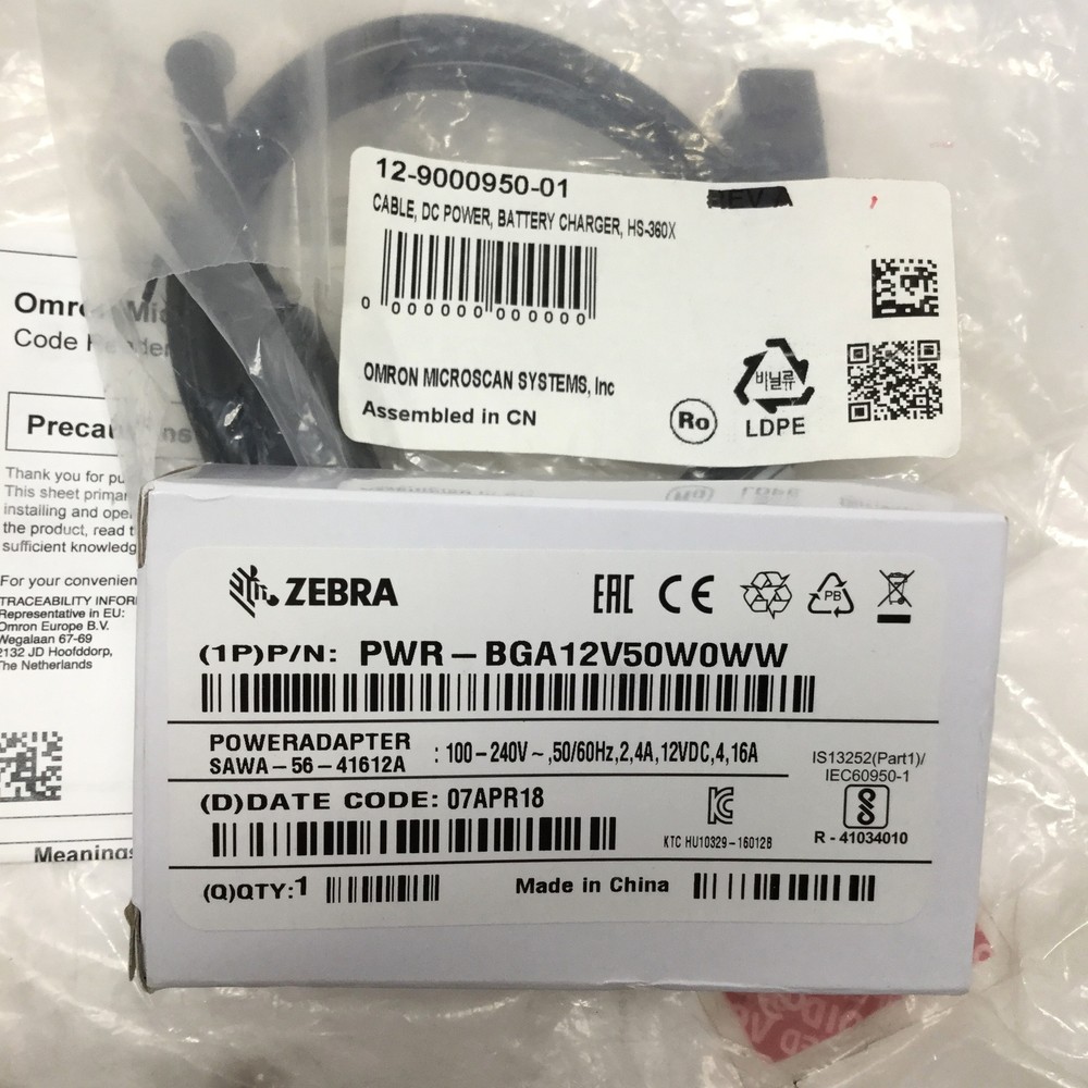 Omron 98-9000182-01 Power Supply Kit 12VDC For HS-360X Microscan Code Reader