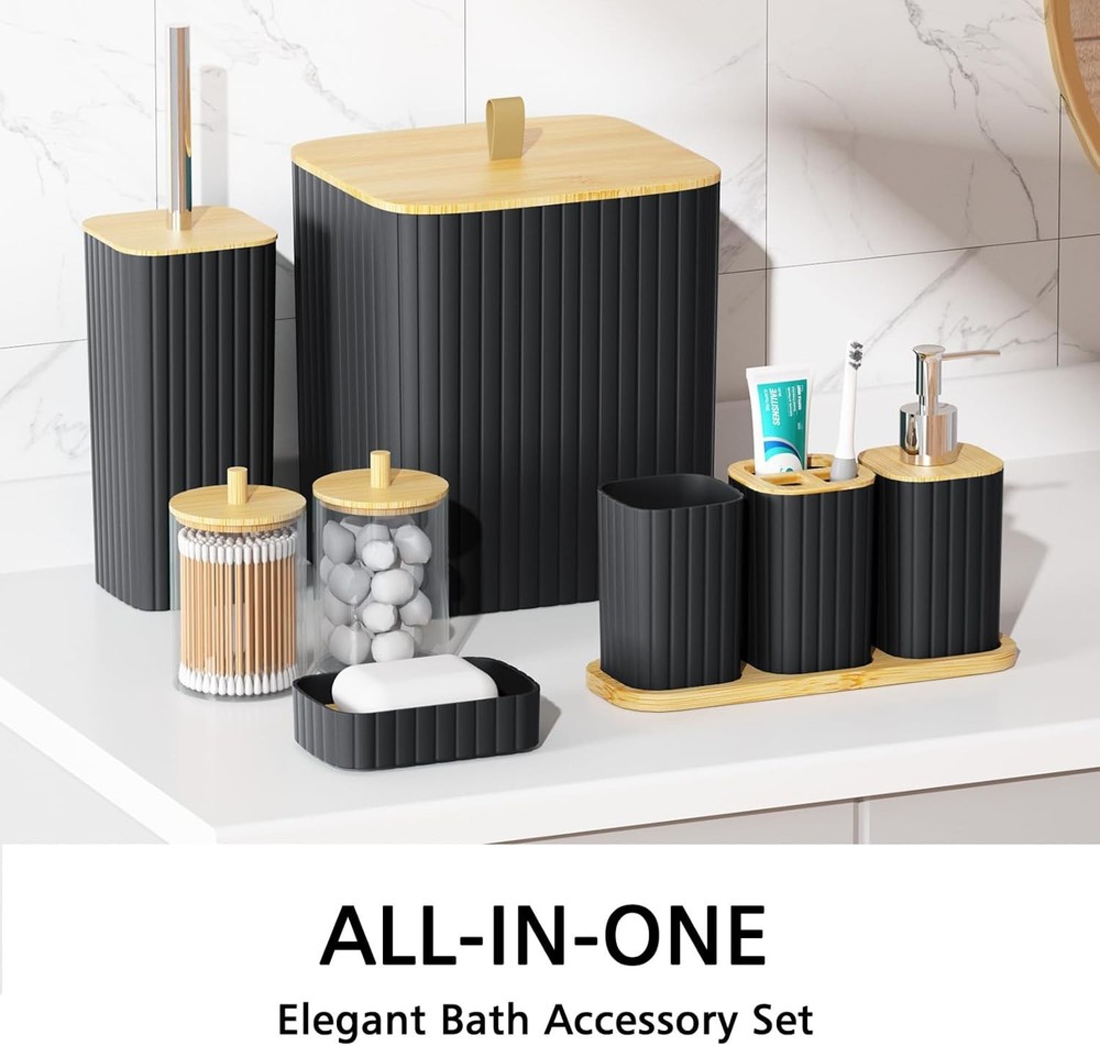 Bathroom Accessories Set - Black Bathroom Set, 22PCS Bathroom Accessory Set, Fun