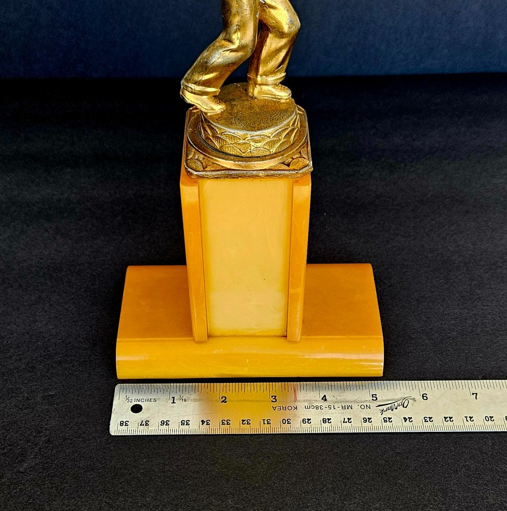 Vintage Bakelite Butterscotch Catalin Bowling Trophy
