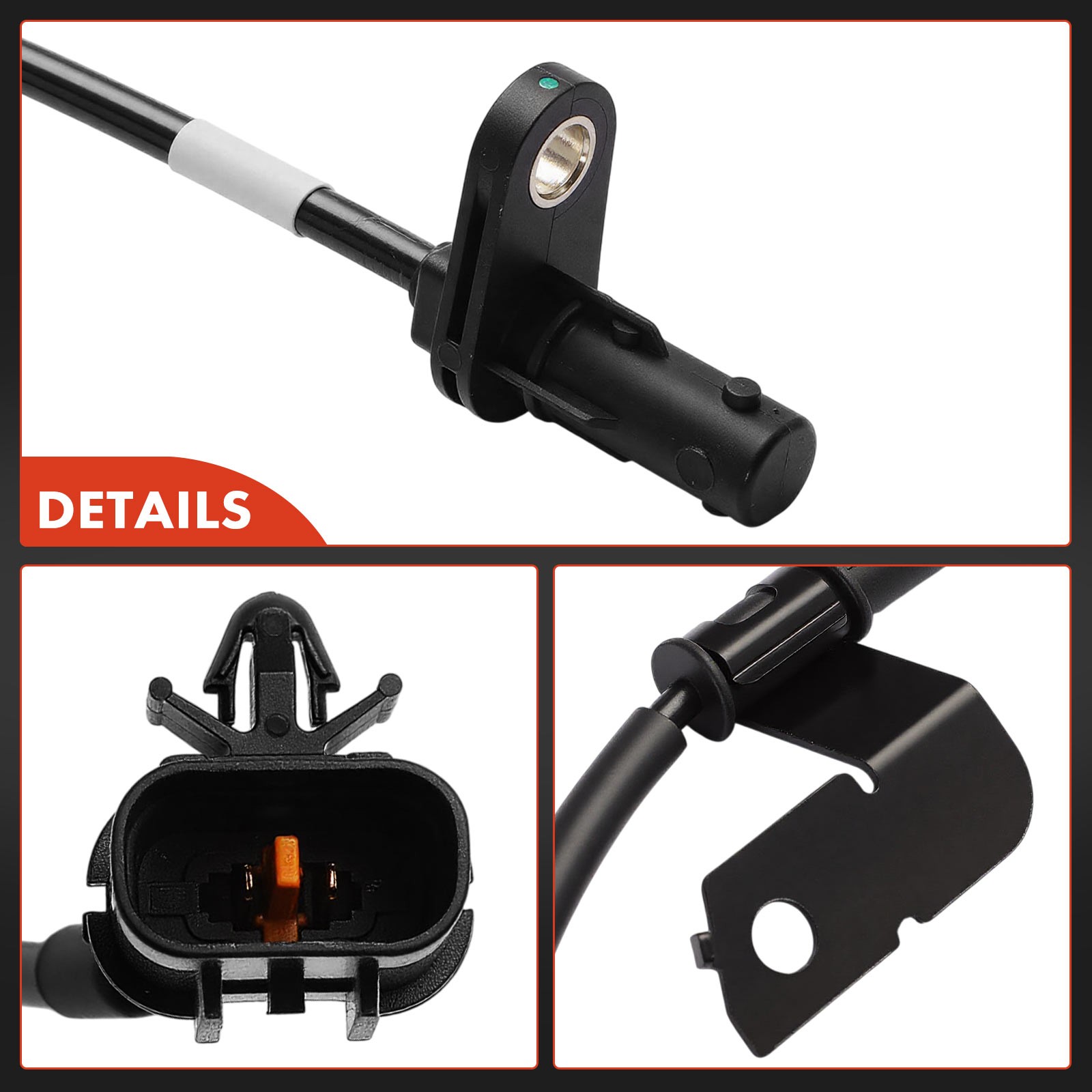 Front Left ABS Wheel Speed Sensor w/ Wire Harness for Hyundai Genesis 15-16 AWD