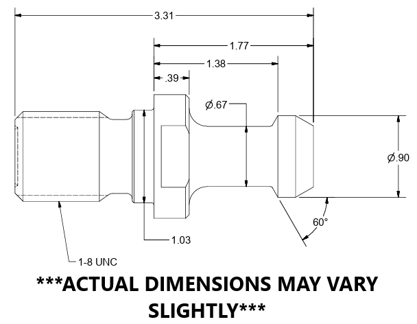 10 PCS MAS II CAT50 TOOL HOLDER RETENTION KNOBS PULL STUDS 60° MAS2 1"-8 THREAD