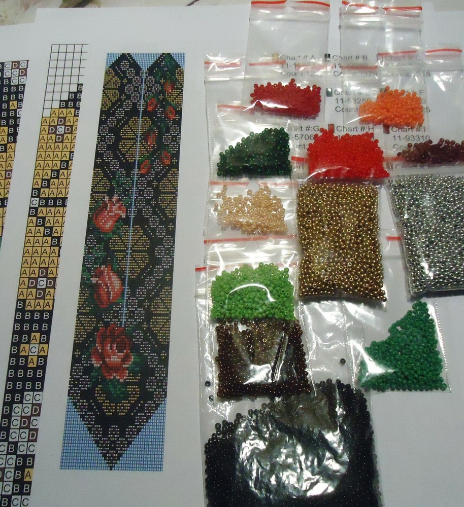 Kit for making a necklace gerdan. Beading Loom Pattern. #A3b