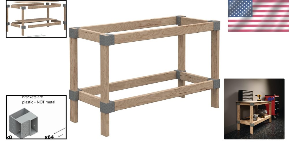Customizable 2x4 Workbench Kit - Heavyweight Build with Durable Plastic Brackets